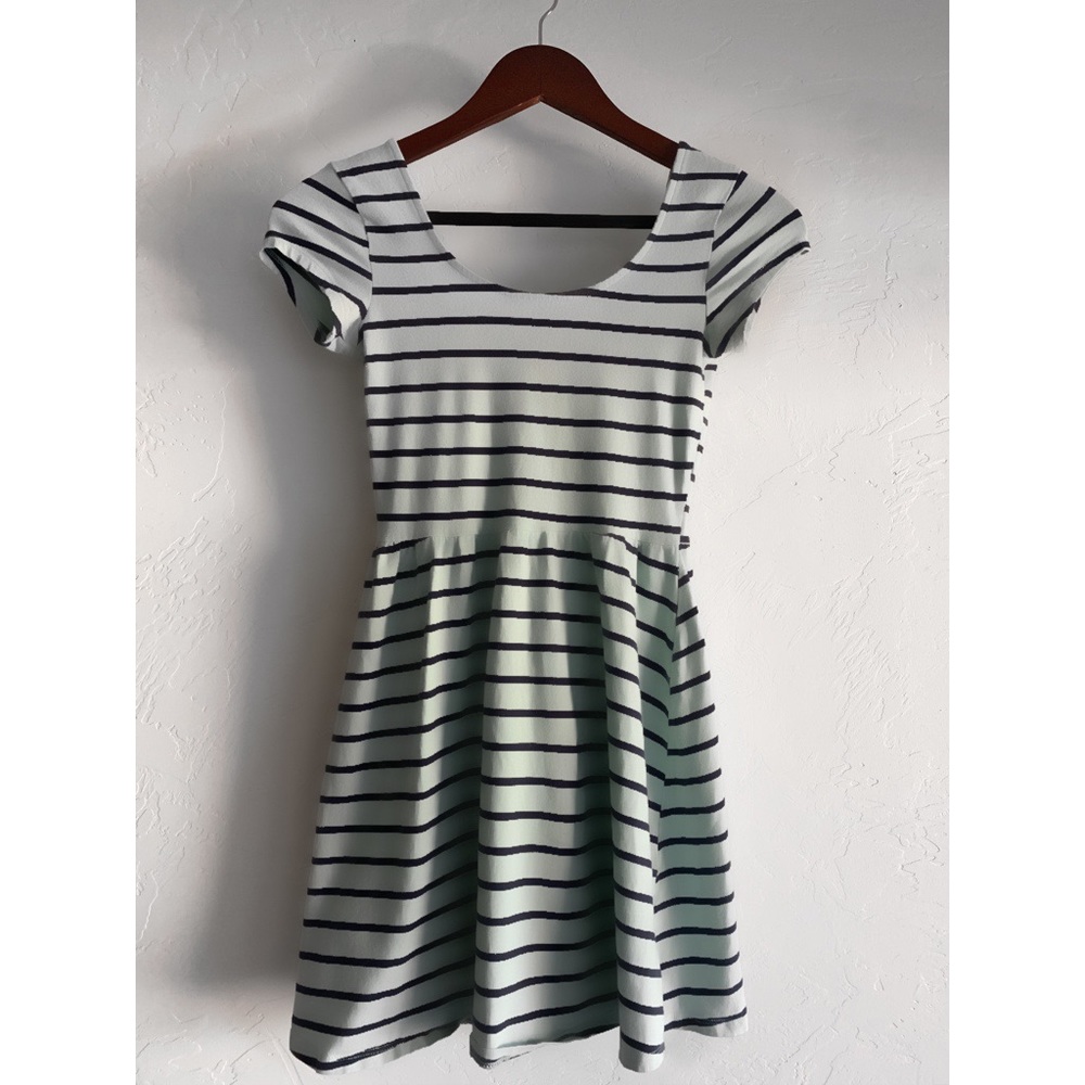 Mint striped mini dress